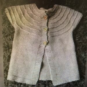 Gray Knit Button-Up Cardigan